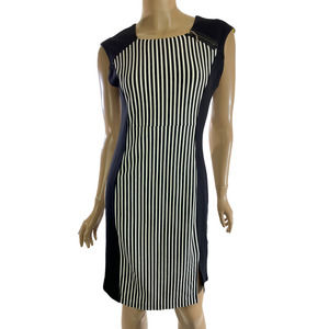 Emil Gutenberg Sheath Dress Size 6 Black & White Stripe Sleeveless